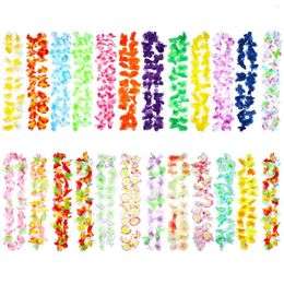 Decorative Flowers Hawaiian Leis 50Pcs Party Necklace Luau For Tropical Themed Beach Decor