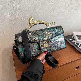 Shoulder Bags New style handbag for women with a sense of design handbag with stone pattern niche womens bag single shoulder crossbody small square bag H240328