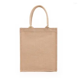 Shopping Bags Burlap Gift With Handles Jute Tote Bag For Wedding Bridesmaid Reusable