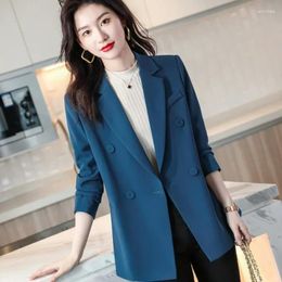 Women's Suits Coffee Profession Women Blazers Jackets Spring Office Ladies Coats Loose Casual Long-sleeved Slim Commuter Work Clothes