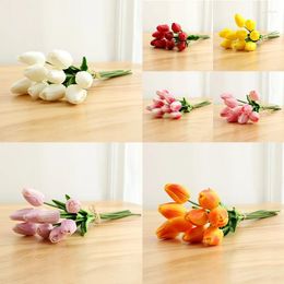 Decorative Flowers 1Pcs Tulip Artificial Flower Bouquet PU Material Faux Plants Valentine's Day Birthday Party Wedding Home Decor Ambience