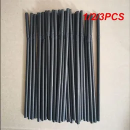 Disposable Cups Straws 1/2/3PCS Black Plastic Drinking Rietjes 21cm Long Flexible Cocktail Straw For Kitchen Beverage Accessories