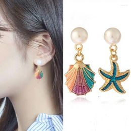 Dangle Earrings Beach Irregular Vintage Enamel For Shell Starfish Fashion Jewellery Charms Women Fri