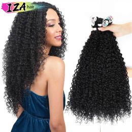 Weave Weave IZA Synthetic Jerry Curly Hair Bundles Natural Black 70CM Soft Long Hair for Women Daily Use 9PCS Enough For A Head