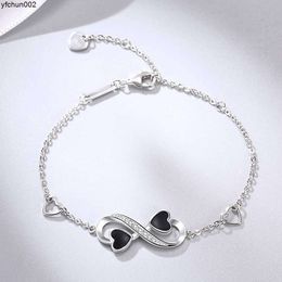 Best-selling S925 Silver Zircon 8-shaped Heart-shaped Fashionable Design for Womens Bracelet Accessories 7q2s