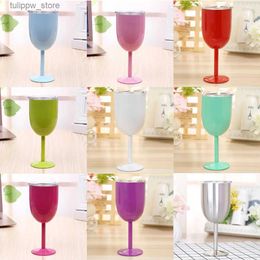 Wine Glasses European 10 oz stainless steel red wine glass shatterproof creative durable beverage stick tool L240323