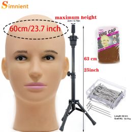 Stands Simnient Big Size Cosmetology Mannequin Head Bald Manikin Head For Wigs Making Wig Display Hat Display Display With Free Gift