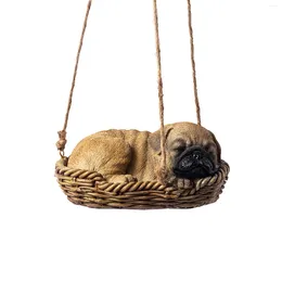 Garden Decorations Lovely Puppy Hanging Ornament Kawaii Basket Dogs Figurine Pendant Animals Figurines For Home Decor