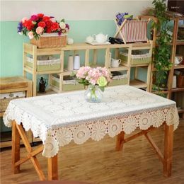 Table Cloth Solid Colour Handmade Crochet Tablecloth Cotton Beige Lace Available In Various Sizes