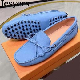 Casual Shoes Faux Suede Flat Bottom Doudou Women Round Toe Butterfly-Knot Decor Lazyman Loafers Spring Summer Vacation Walking