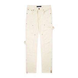 Nowy produkt spodni nóg otwarty widelc splatane dżinsy projektant białych wytłoczonych dżinsów kombinezon pokazuje cienkie kobiety swobodne spodnie wysoko talna street street damskie dżinsy