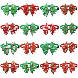 Dog Apparel Accessories 50/100pcs Xmas Bowknot Puppy Grooming Bows Pets Christmas Neckties Adjustable Collar Holiday For Bowties