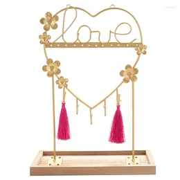 Jewellery Pouches Organiser Stand Holder With Wood Base For Necklace Bracelets Earrings Ring