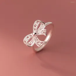 Cluster Rings 925 Sterling Silver Bow Open For Women Engagement Luxury Fine Jewelry Wholesale Accessories Free Delivery Jewellery