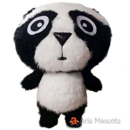 Mascot Costumes 2m Big Head Iatable Black White Dog Mascot Costume Adult Blow Up Suit for Entertainments Carnival Walking Fancy Dress