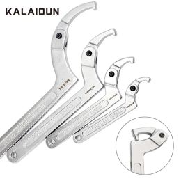 accessories Kalaidun Hook Wrench Adjustable Spanner Adjustable Round Square Head C Shape Chrome Vanadium Screw Nuts Bolts Driver Hand Tools