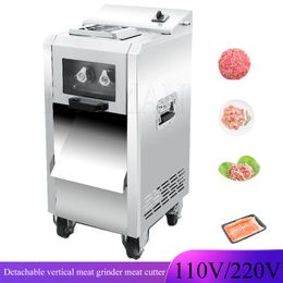 Vertical Meat Cutter Machine Fast Meat Slicer Electric Commercial Shred Dicing Machine Stainless Steel Meat Grinder Machine