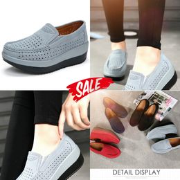 2024 Fashions Resistant Sneakers Swing shoes Leather platform casual shoes lace-up platform mom shoes GAI