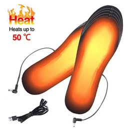 USB Heated Shoe Insoles Feet Warm Sock Pad Mat Electrically Heating Insoles Washable Warm Thermal Insoles Unisex 240309