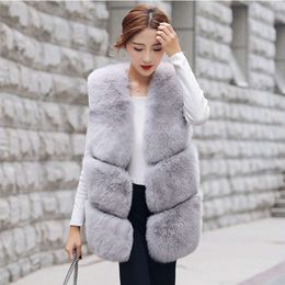 Haining Fur New Imitation Fox Grass Vest Medium Length Korean Coat Women
