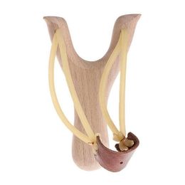 Material Slingshot Wooden Traditional String Kid Toy Outdoors Gifts Interesting Hunting Rubber Boys Toys Props Kfcsa