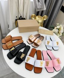 Pantofole da donna Sandalo di design Scivolo di moda Scarpa di lusso per donna Pantofola Tazz Sandali piatti in pelle di gomma Scarpe da spiaggia estive