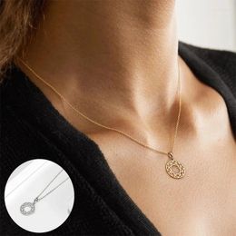 Chains 925 Sterling Silver Geometric Necklace For Women Girl Simple Hollow Out Fine Chain Design Jewellery Party Gift Drop