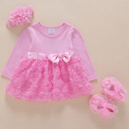 Girl Dresses Infant Dress Bow Princess Style 1 Year Old Baby Party 0-24 Months 1st Birthday Robe Fille