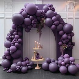 Party Decoration 163pcs Set 5 Inch Purple 50pcs Latex Birthday Balloons 32 8ft Blue Aluminium Foil Ceiling Decorations Balloon