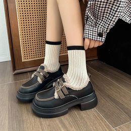 Dress Shoes SHANPA Jk Casual For Women Platform Elegant Padded Cute Luxury Mary Jane England Style Lolita Student Loafers