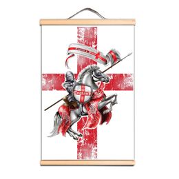 Masonic Knights Templar Flag Wall Hanging Painting Vintage Crusades Armor Warrior Scroll Poster and Canvas Art Prints Home Decor CD34