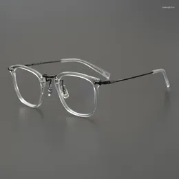 Sunglasses Frames Pure Titanium Men's Glasses Square Frame Fashion Optical Eyeglasses Can Customize Prescription Lens