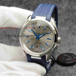 Titanium watch AAAAA Watch Automatic Mechanical Grey Dial Mens 42mm Steel Glass Back Sports Rubber Strap Wristwarches montredelu