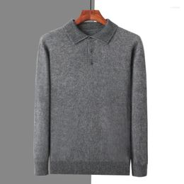 Men's Sweaters 2024 Autumn/Winter Clothing POLO Shirt Mink Cashmere Sweater Knitted Solid Color Pullover Jumper BR-101