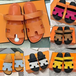 Designer Slippers Womens Slides Genuine Leather Flat Shoes Brand Designer Fashion Luxury Unisex Casual Slippers Beach Vacation Top quality Sandals for Women