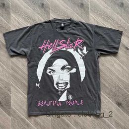 Mens T-Shirts Good Quality Hellstar Studios Inner Peace Fashion T-Shirt Men Skeleton Print Washed Women T Shirt Streetwear Tees RONH