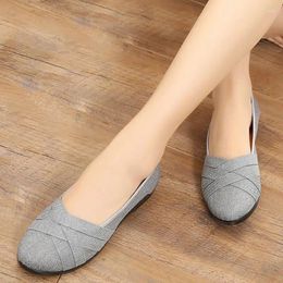 Casual Shoes Mom Summer Ladies Shallow Flat With Breathable Soft Bottom Black Work Factory Outlet.