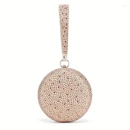 Evening Bags 2024 Women Full Side Diamond Bling Round Shapes Wallets Wedding Dinner Purse Drop