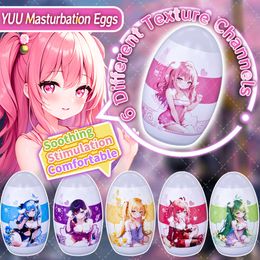 Masturbators YUU Masturbation Egg Anime Masturbators Cup for Man Pocket Pussy Real Artificial Vagina Portable Adult Sex Toys for Men 6 Colours