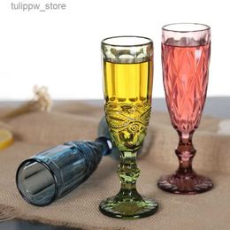 Wine Glasses 2Pcs Embossed Red Wine Glasses Lead Free Crystal Champagne Cocktail Glass Cup Goblet Wedding Party Bar Drinking Glasses 150Ml L240323