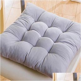 Cushion/Decorative Pillow Thick Brushed Fabric Solid Colour Elastic Chair S Square Seat Outdoor Washable Floor Modern Home Decor Sit Dr Otwhf