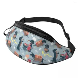 Waist Bags Custom Dachshund Dogs Fanny Pack For Men Women Cool Badger Sausage Wiener Crossbody Bag Traveling Phone Money Pouch