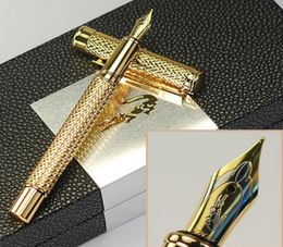 high quality crocodile M nib Gold metal fountain pen school office stationery fashion writing ink pens For birthday gift1846459