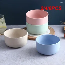 Bowls 2/4/6PCS Wheat Straw Bowl Fruit Vegetable Dessert Rice Safe Household Tableware Kitchen Dining