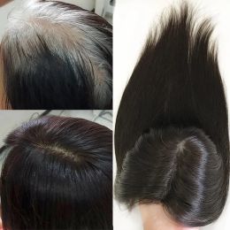 Toppers Human Hair Skin Base Straight Women Topper 15x16cm Natural Scalp Fine Hairpiece Clips in Hair Topper for Women Hair