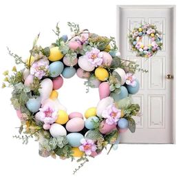 Decorative Flowers Easter Wreaths For Front Door Egg Spring Decoration Wreath Garland Wall Farm Fireplaces Doorway