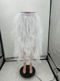 SpringSummer Womens Half Skirt Fashionable Sexy Irregular Mesh Casual and Elegant 240321