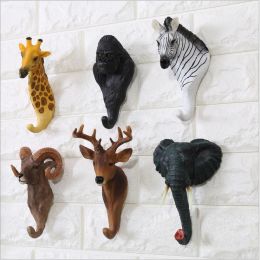 Rails American retro cafe bar shop wall stereo animal wall hanging deer head creative decoration hooks