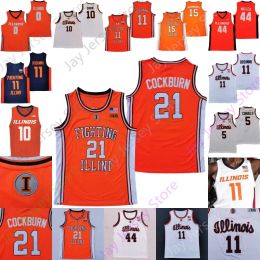 Illinois che combatte il illini basket Jersey NCAA College Ayo Dosunmu Kofi Cockburn Trent Frazier Williams Andre Curbelo Hawkins Omar Payne Bezhanishvili Nunn