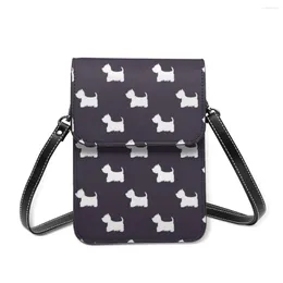 Shoulder Bags Westie Print Women Messenger Fashion Mini Change Purse With Bag Handbag Drop